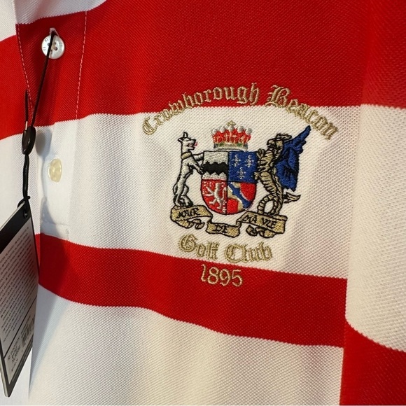 FootJoy Red & White Polo Shirt Short Sleeves Crowborough Beacon Golf Club Sz XL - Picture 4 of 12